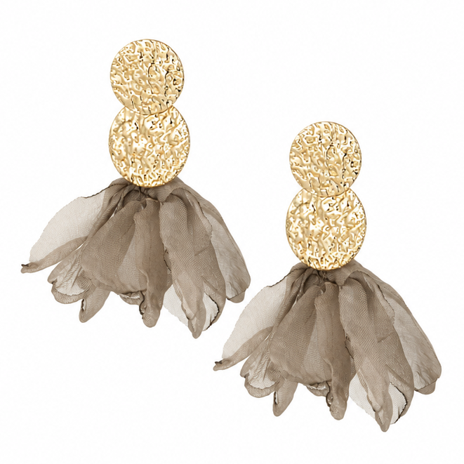 Oorbellen Blooming Babe goud beige