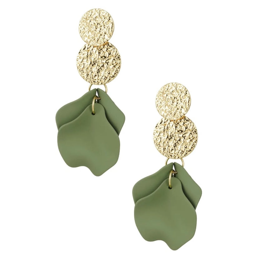 Oorbellen Blooming Chique goud groen