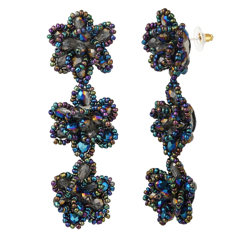 Oorbellen Blossom Spring donkerblauw