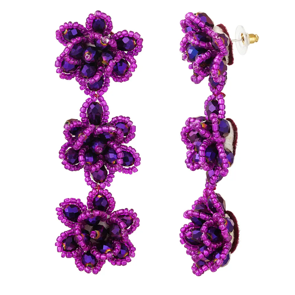 Oorbellen Blossom Spring donkerpaars