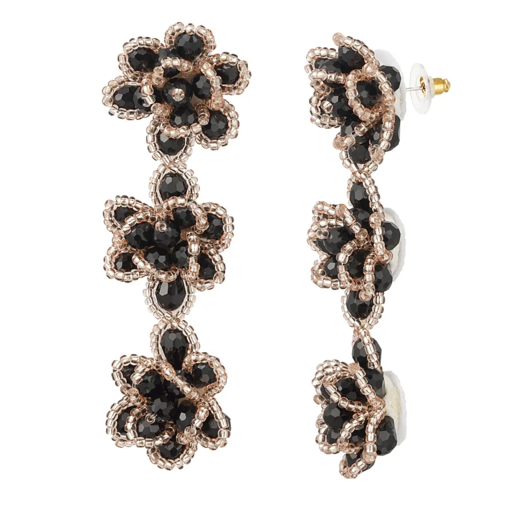 Oorbellen Blossom Spring zwart