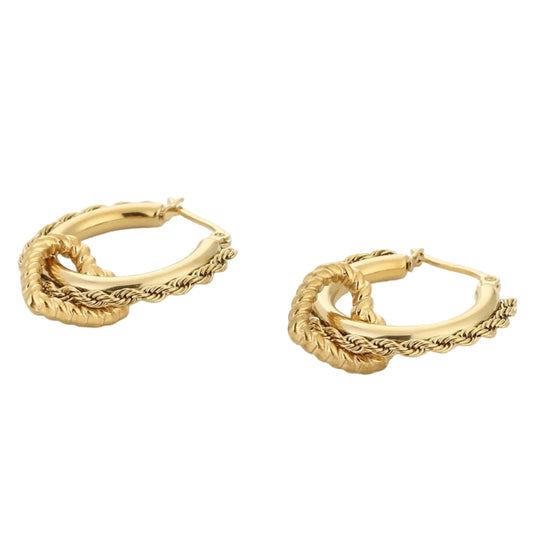 Oorbellen Boho Hart goud liggend