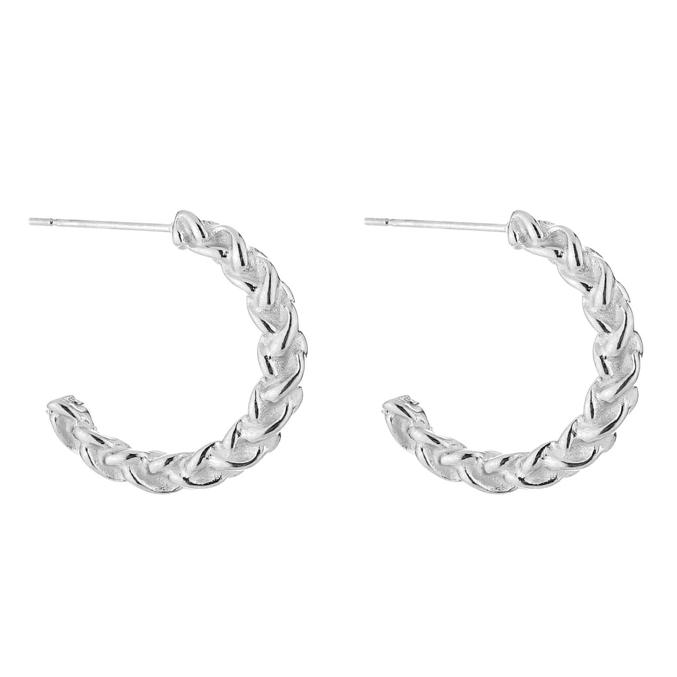 Oorbellen Braided Hoops zilver