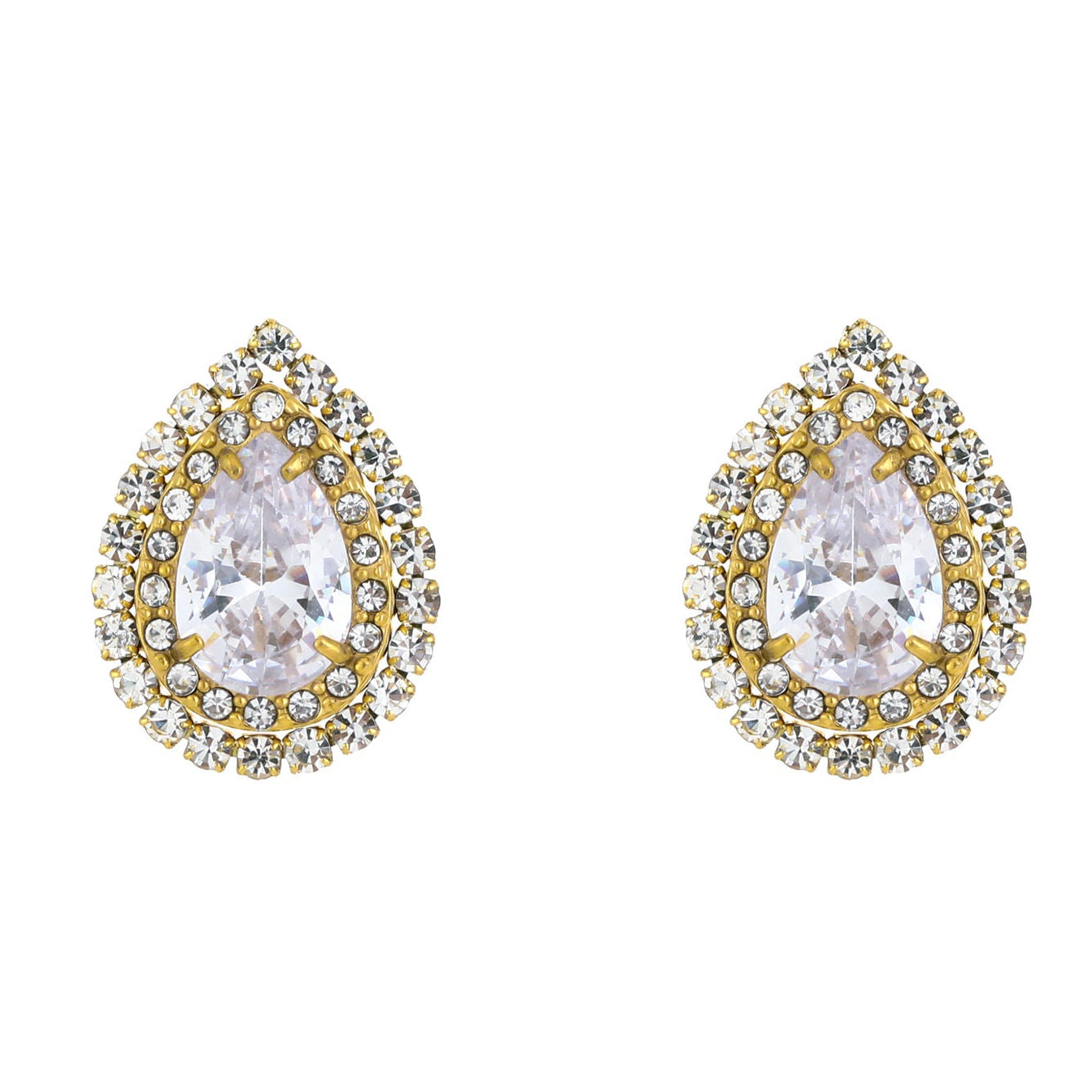 Oorbellen Chique Party Strass goud