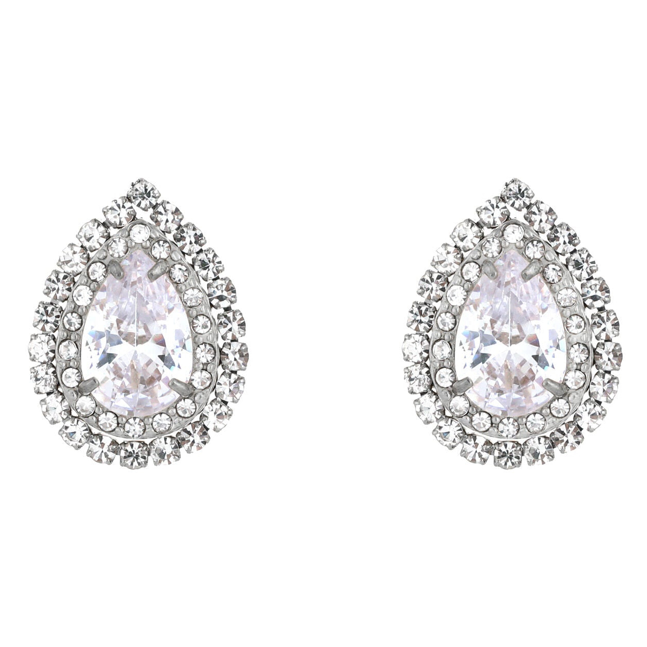 Oorbellen Chique Party Strass zilver