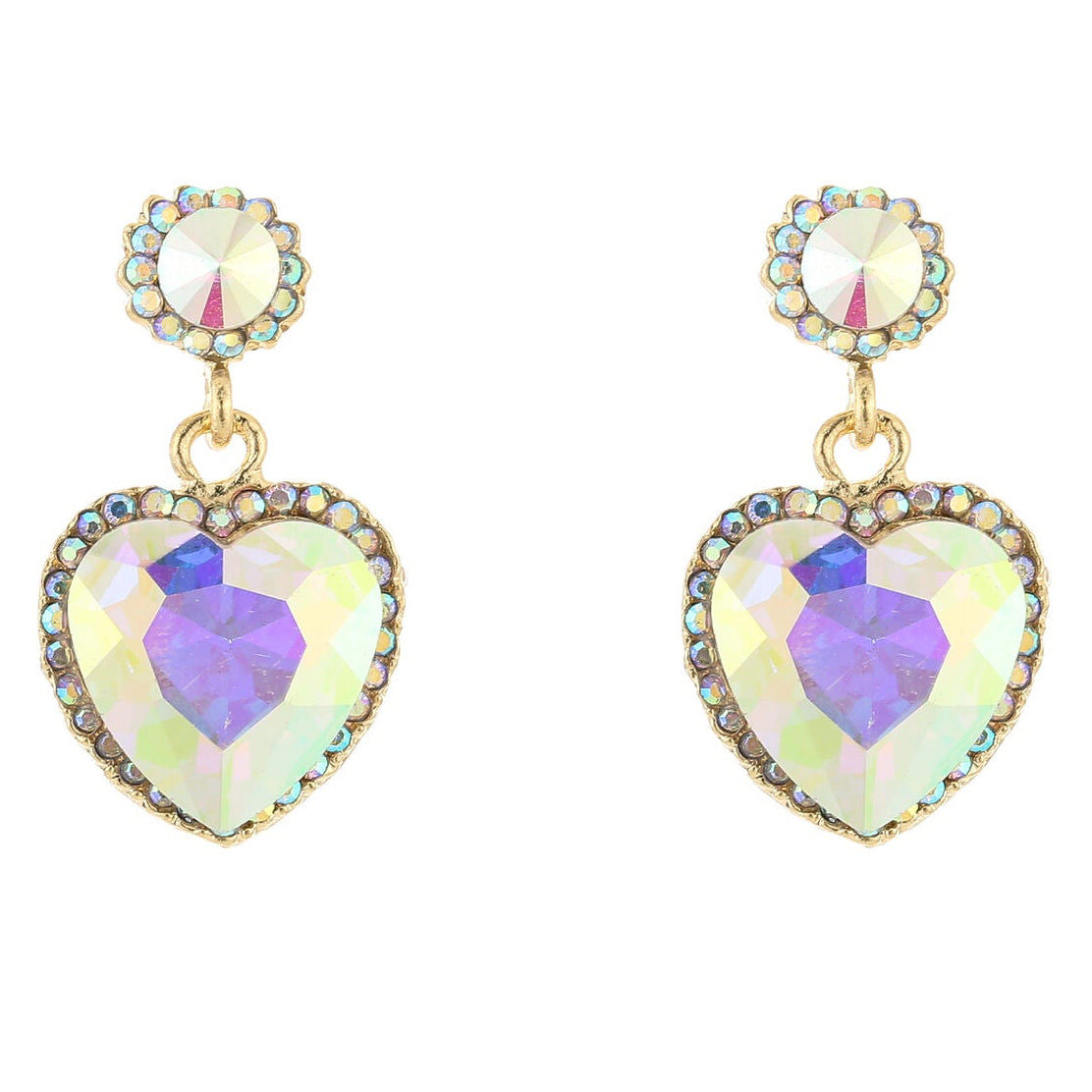 Oorbellen Crystal Party Hart goud multi