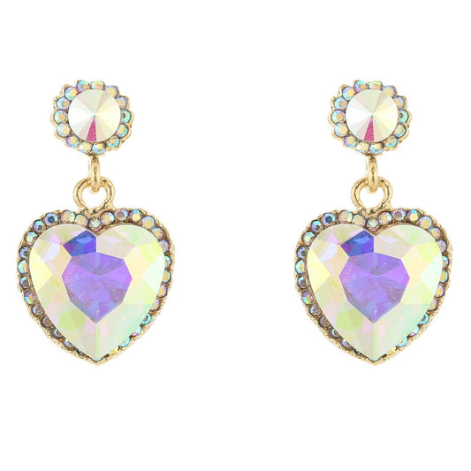 Oorbellen Crystal Party Hart goud multi