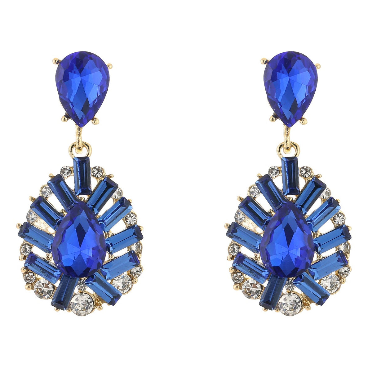 Oorbellen Crystal Party Rose blauw