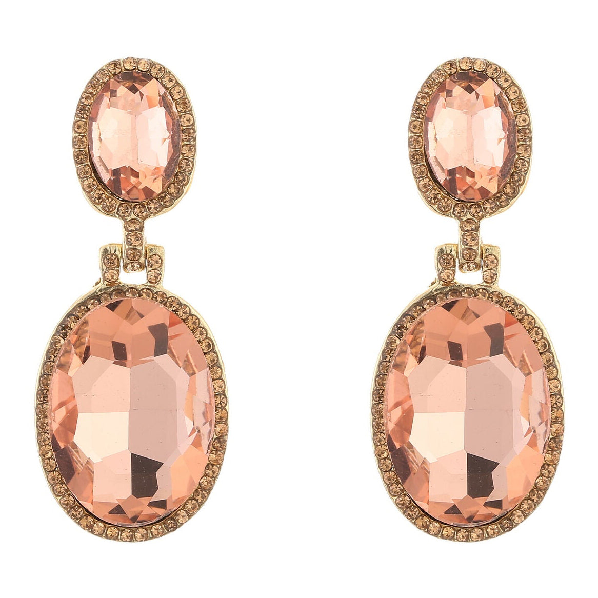 Oorbellen Crystal Party goud roze