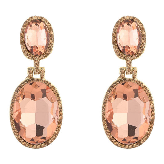 Oorbellen Crystal Party goud roze
