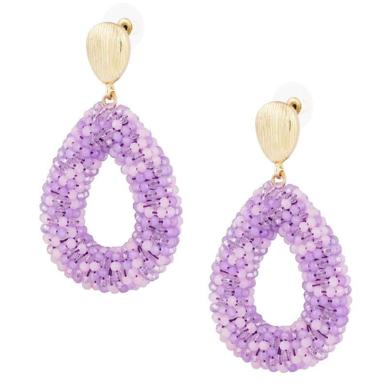 Oorbellen Discodip goud lila