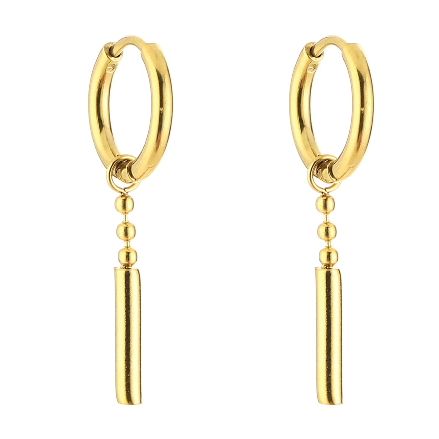 Oorbellen Dotted Bar goud