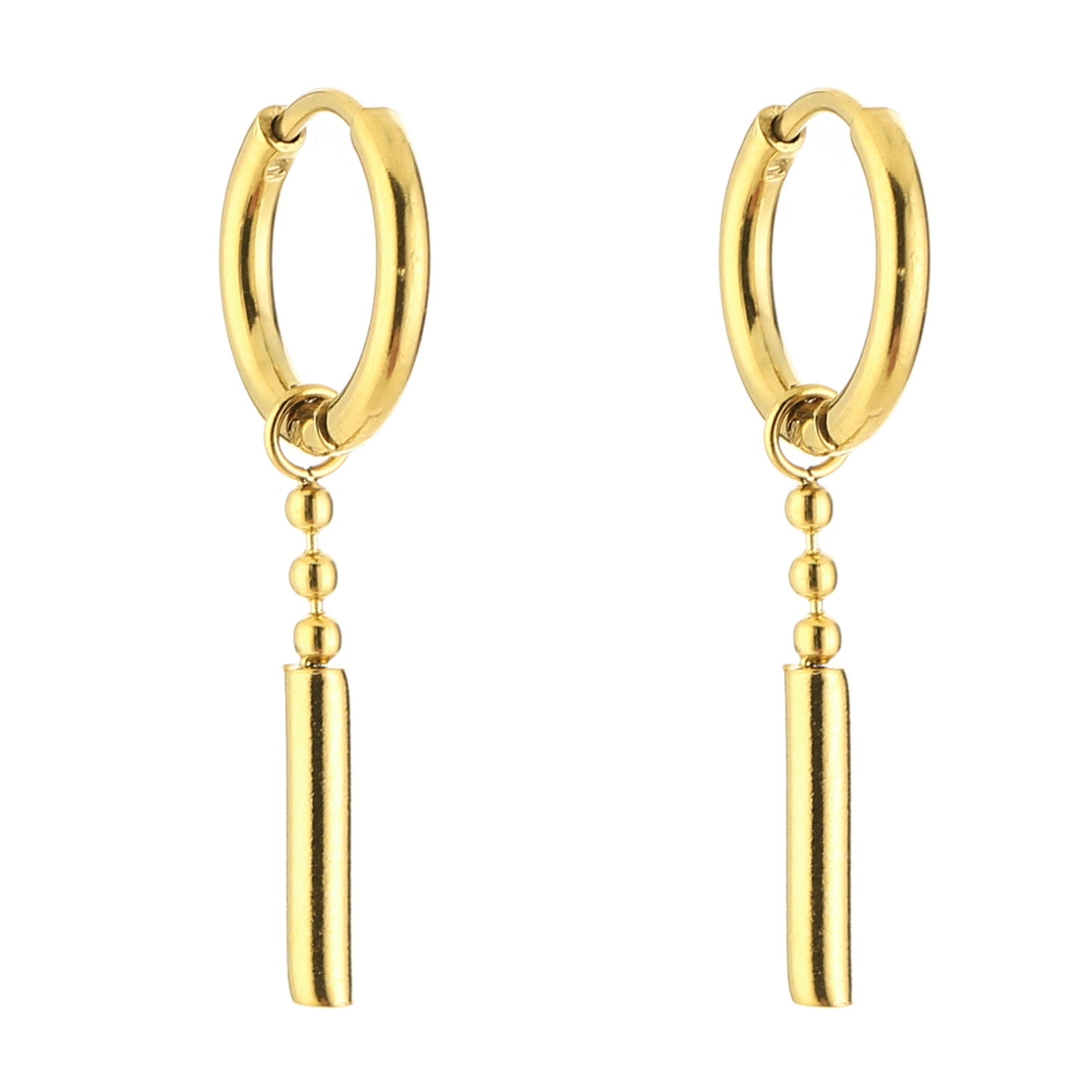 Oorbellen Dotted Bar goud