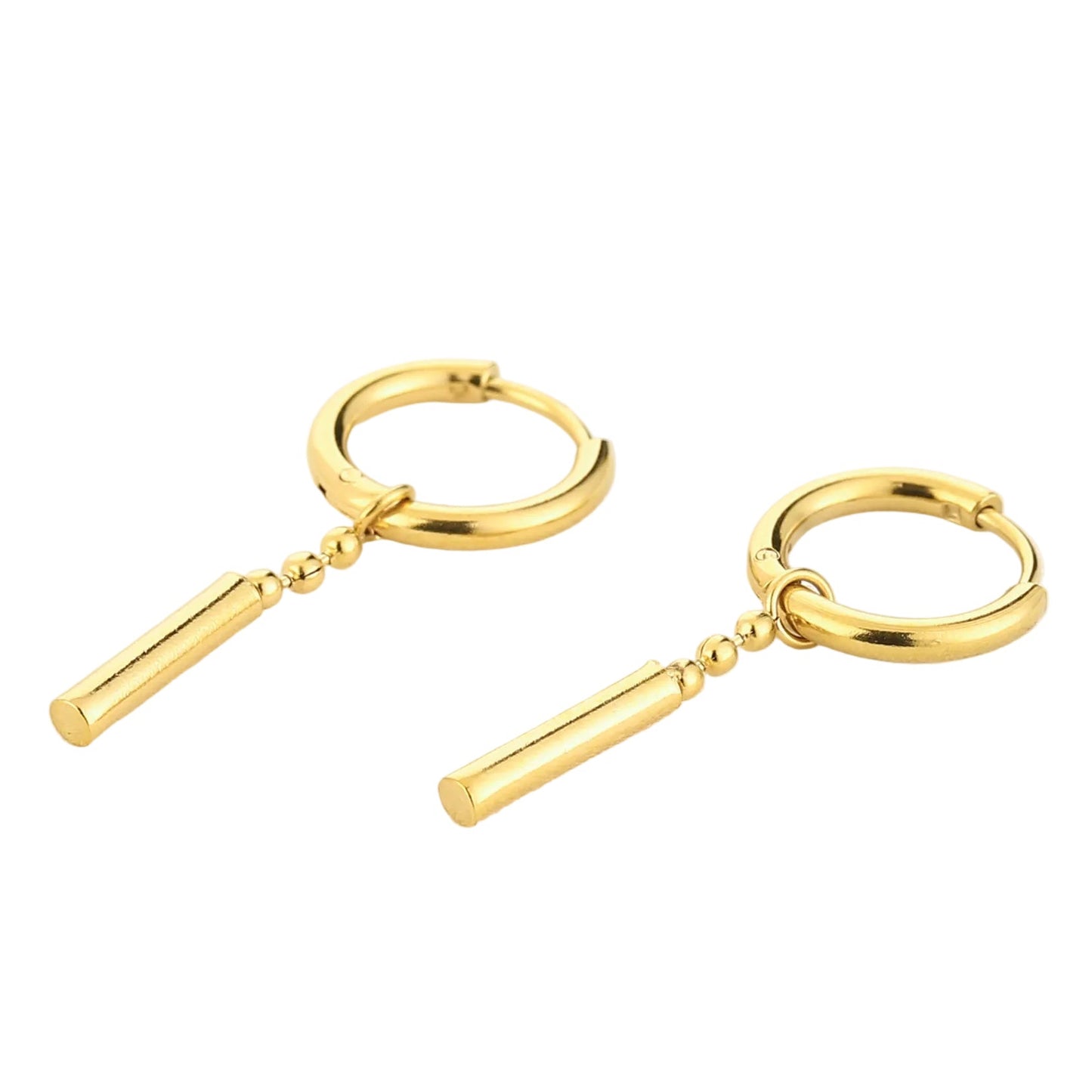 Oorbellen Dotted Bar goud liggend