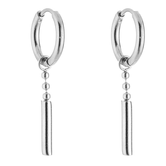 Oorbellen Dotted Bar zilver