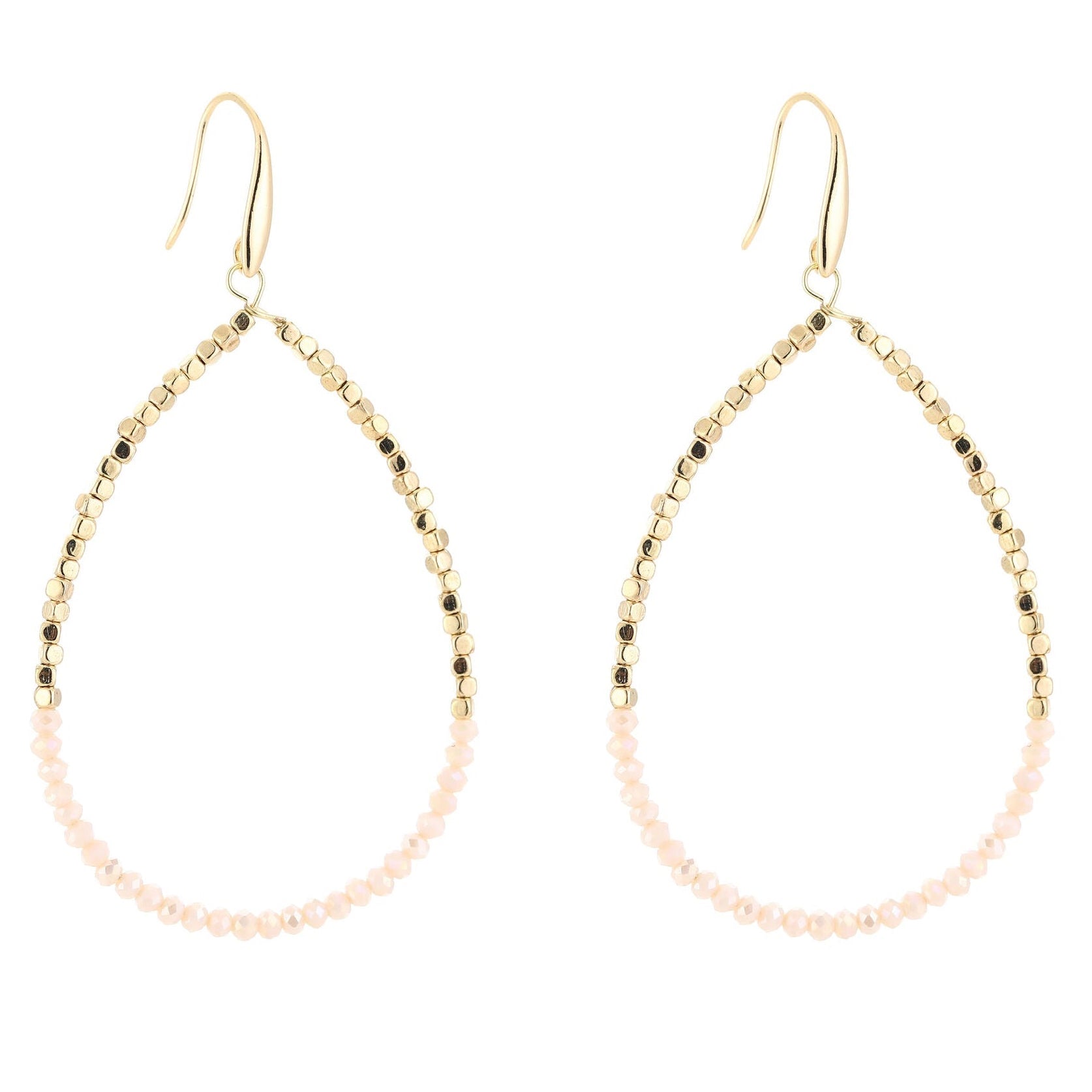 Oorbellen Druppel Double goud beige