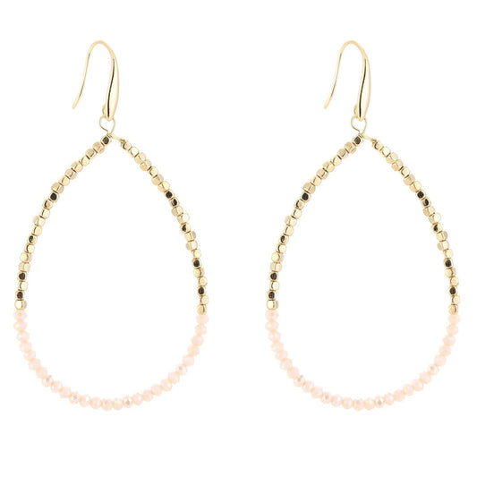 Oorbellen Druppel Double goud beige