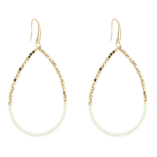 Oorbellen Druppel Double goud groen