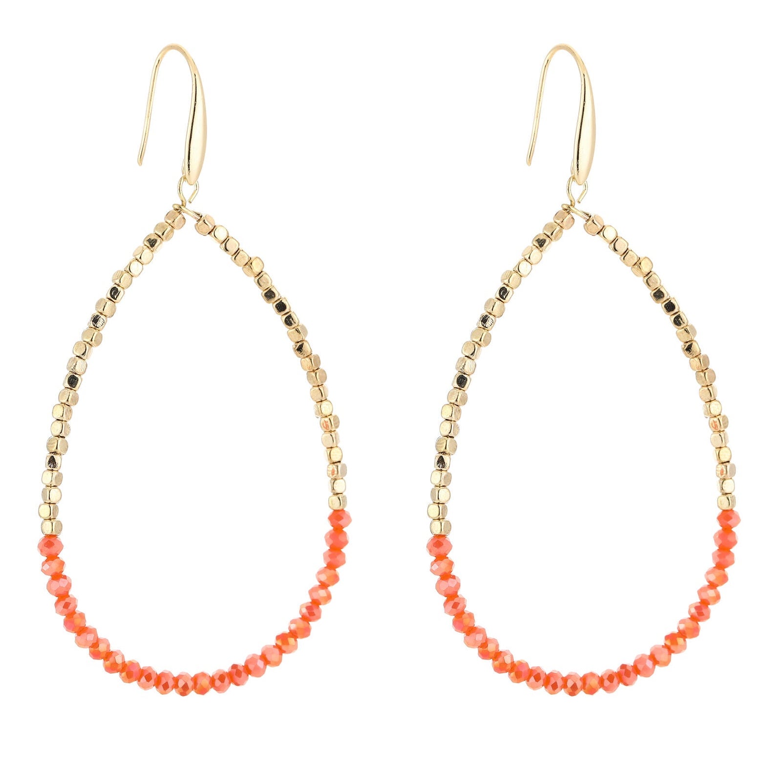 Oorbellen Druppel Double goud oranje