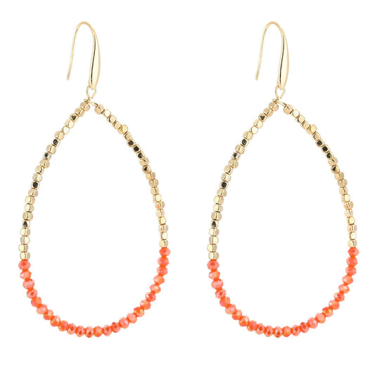 Oorbellen Druppel Double goud oranje