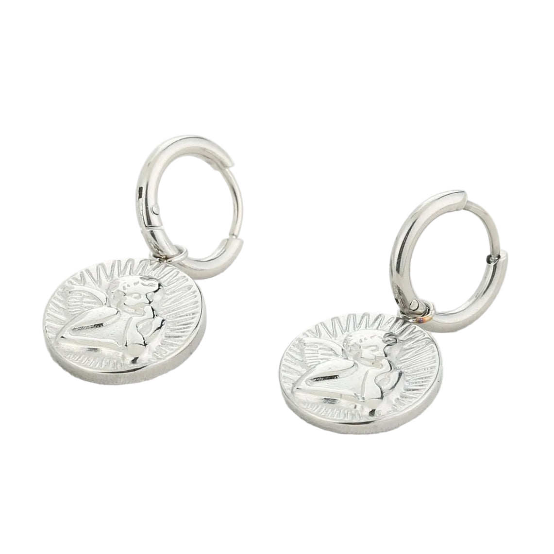 Oorbellen Engeltje zilver