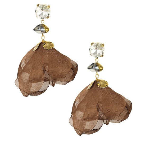 Oorbellen Fall Rose goud bruin