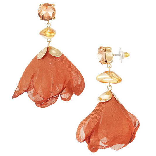 Oorbellen Fall Rose goud oranje