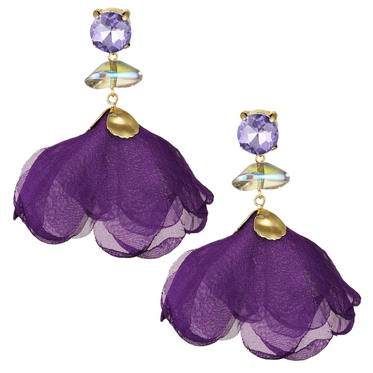 Oorbellen Fall Rose goud paars