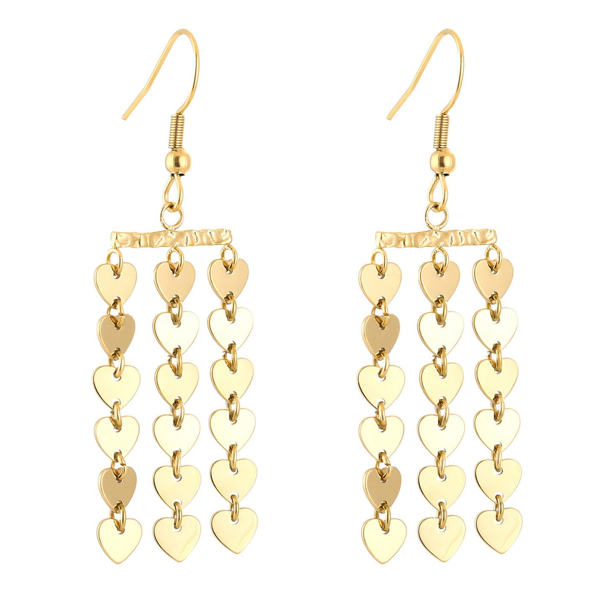 Oorbellen Falling Harts Love goud