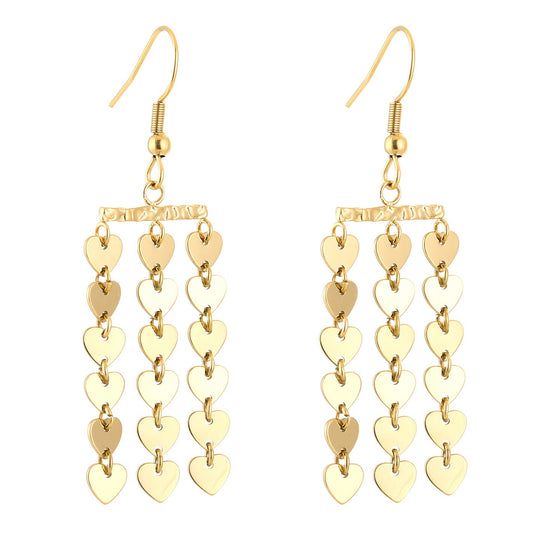 Oorbellen Falling Harts Love goud