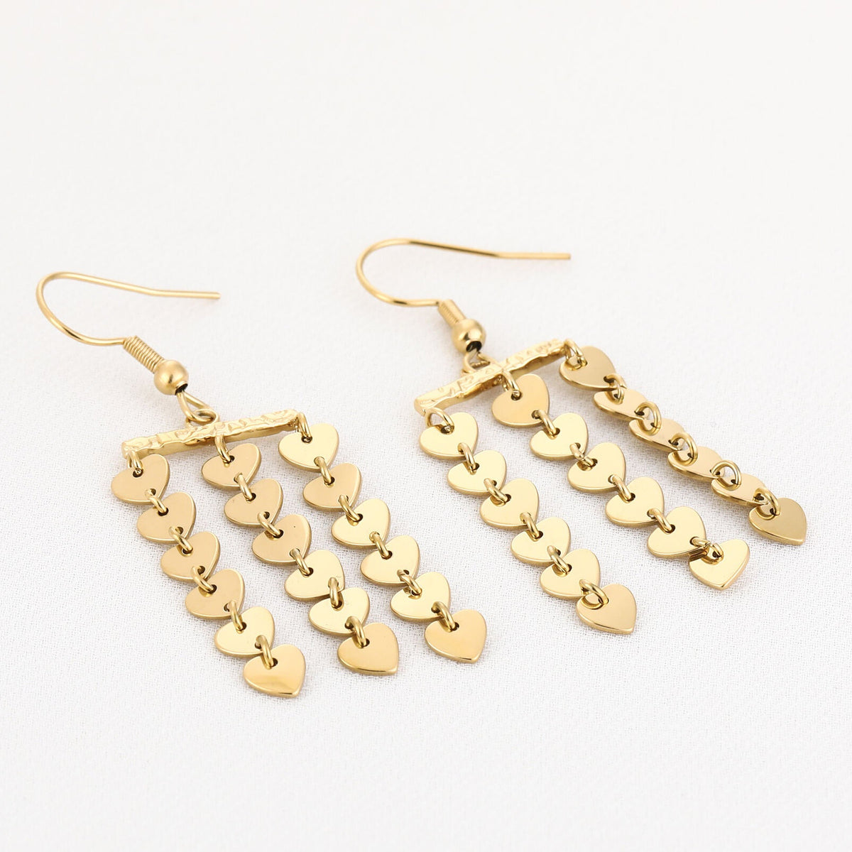 Oorbellen Falling Harts Love goud liggend