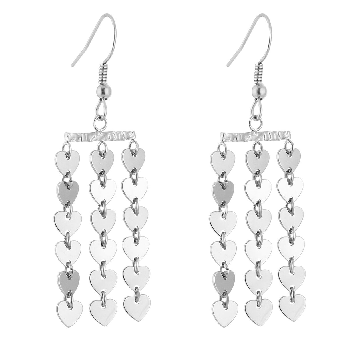 Oorbellen Falling Harts Love zilver