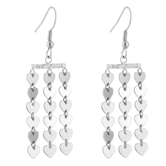 Oorbellen Falling Harts Love zilver