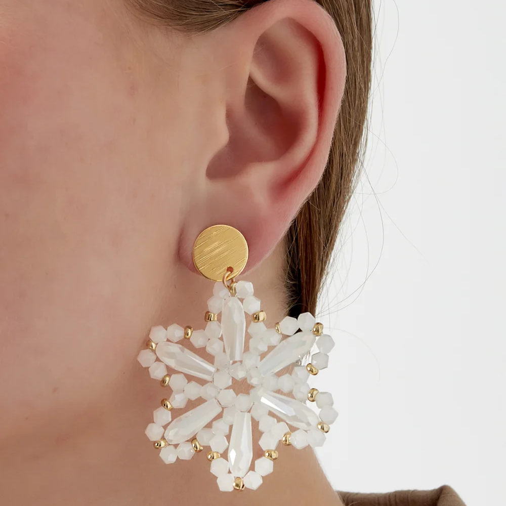 Oorbellen Floral Dreams goud wit model
