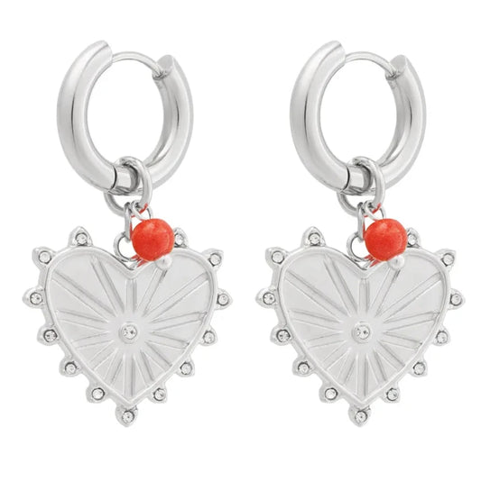 Oorbellen Hart Spikes zilver