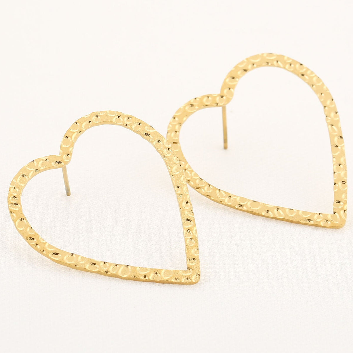 Oorbellen Hart XL goud liggend