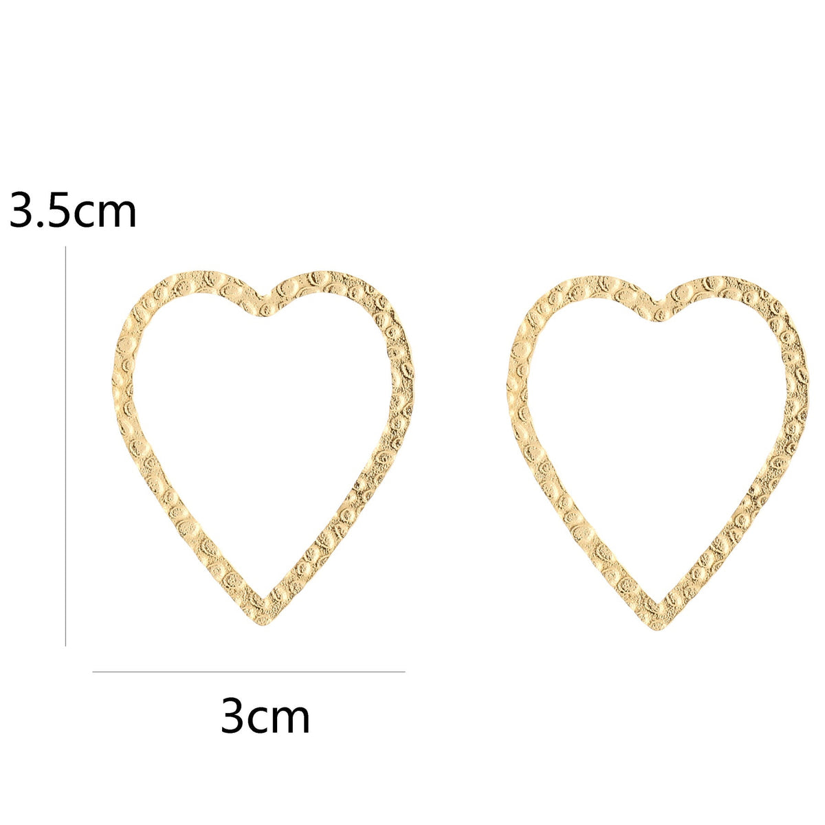 Oorbellen Hart XL goud maat