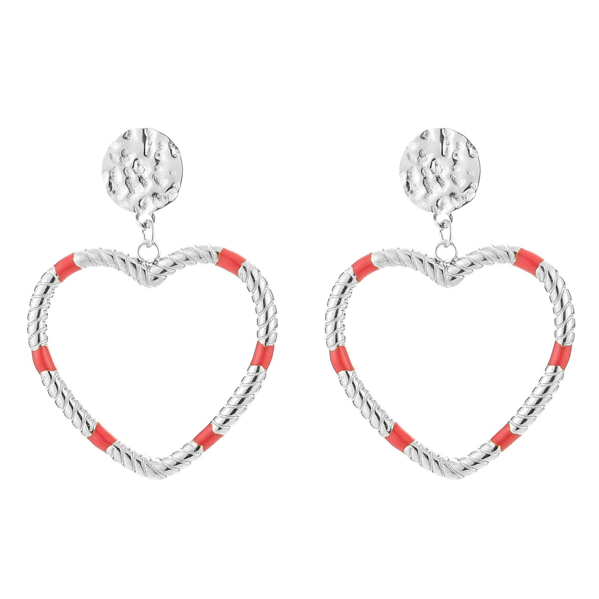 Oorbellen Hartje Dipped zilver
