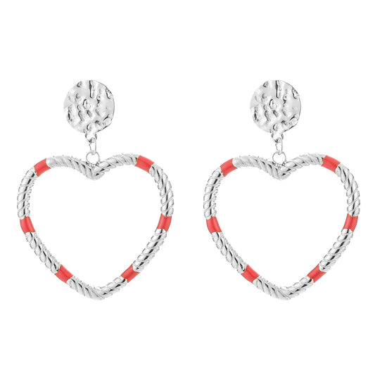 Oorbellen Hartje Dipped zilver