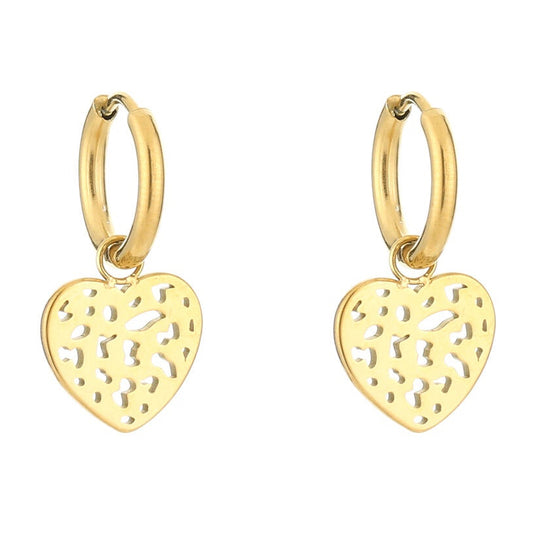 Oorbellen Hartje Luipaard goud