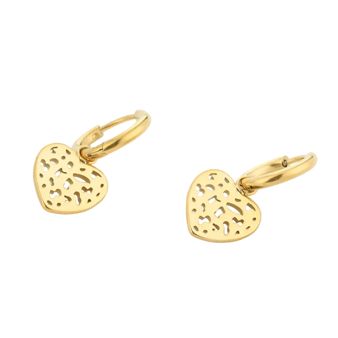 Oorbellen Hartje Luipaard goud liggeld