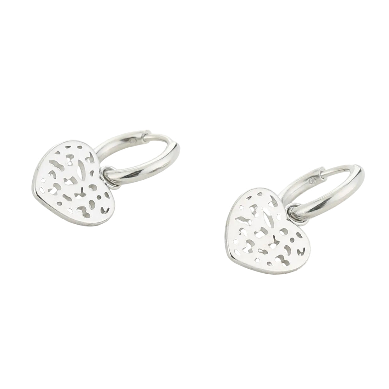 Oorbellen Hartje Luipaard zilver liggend