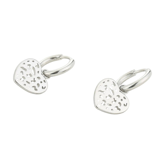 Oorbellen Hartje Luipaard zilver liggend