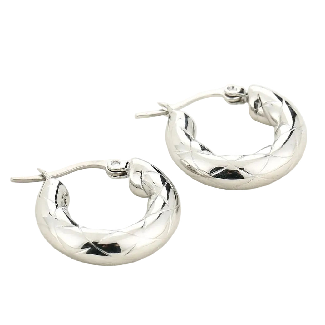 Oorbellen Hoop zilver liggend