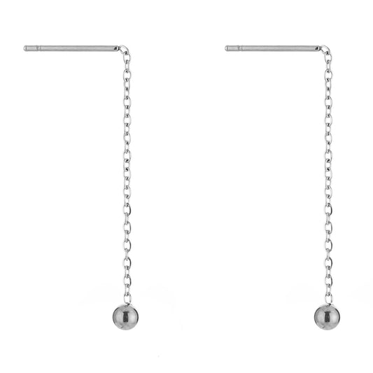 Oorbellen Ketting Balletje zilver