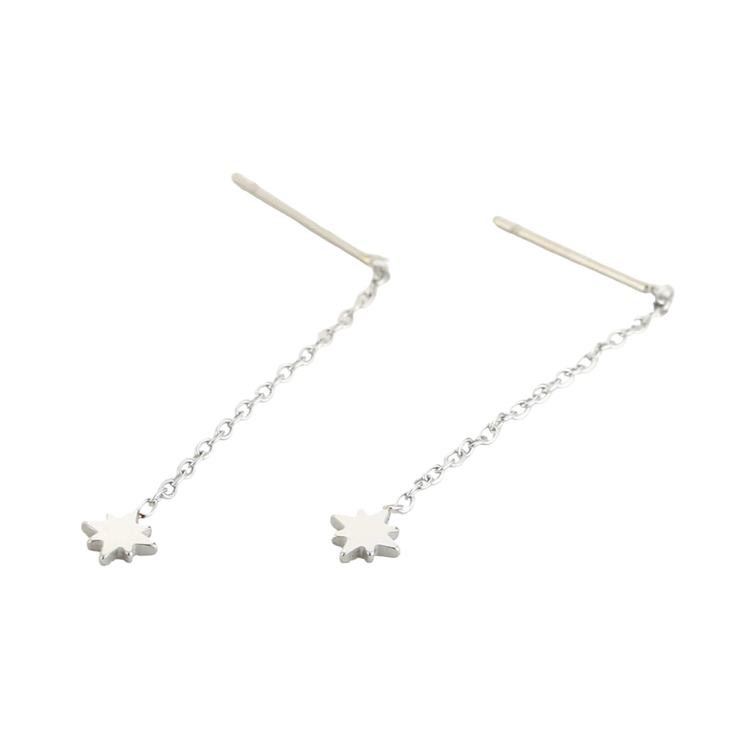 Oorbellen Ketting Morgenster zilver liggend