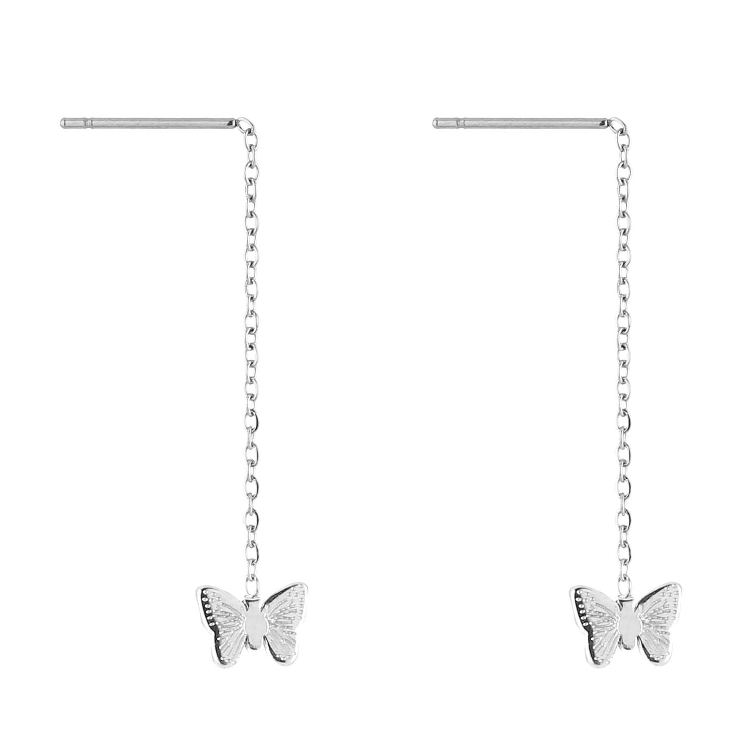 Oorbellen Ketting Vlinder zilver