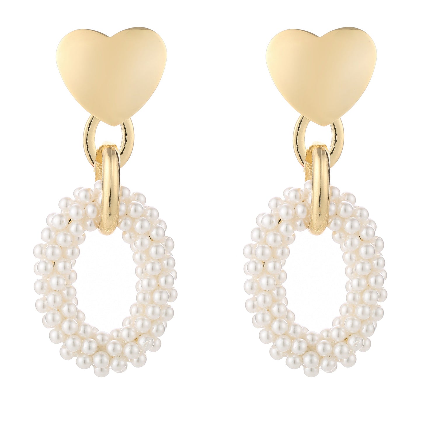 Oorbellen Kralen Love goud wit
