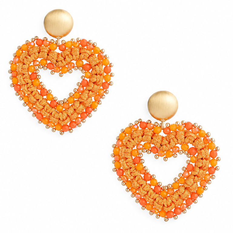 Oorbellen Love all the Way goud oranje