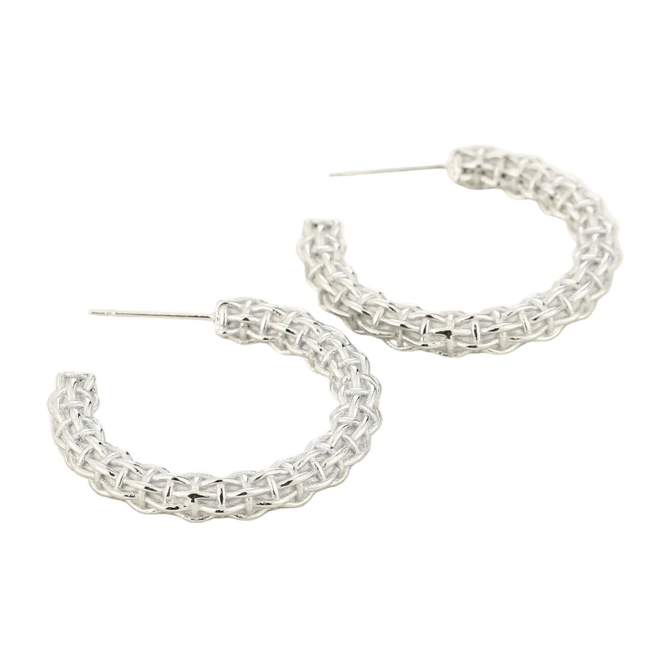 Oorbellen Luxury Hoops zilver liggend